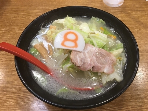 「小さな野菜ラーメン（塩） Bセット」@8番らーめん 金沢駅店の写真