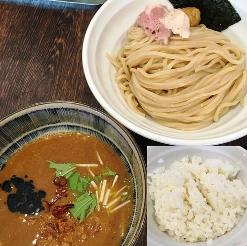 「カレーつけ麺+小ごはん」@8823製麺の写真