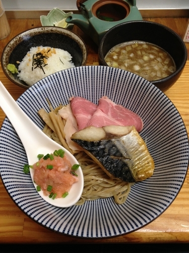 「秋鯖のつけそば＋松茸の土瓶蒸 ご飯割りセット」@中華そば よしかわの写真