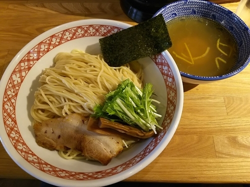 「【限定】あっさりゆず塩つけ麺　（麺大盛り：サービス券）」@麺肴 ひづきの写真