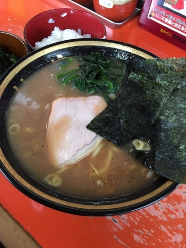 「ラーメン並 ほうれん草 半ライス」@ラーメン林家 木更津店の写真