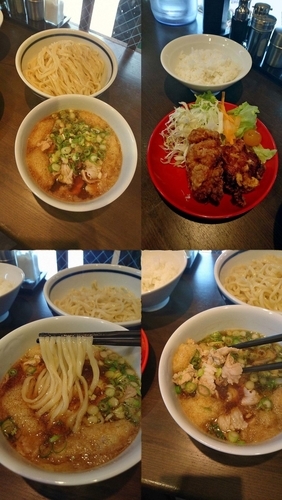 「肉汁つけめん+ランチAセット(税別￥600+280)」@農村かふぇ ハレルヤの写真