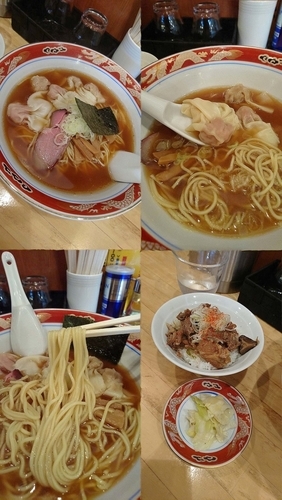 「『MIXワンタン麺 細麺&並+ランチAセット』」@支那ソバ 玉龍の写真
