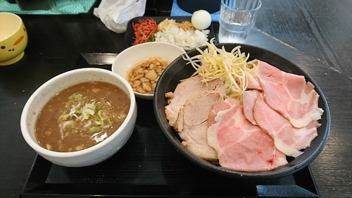 「極どろつけ麺(釜揚げ)＋豚MIX」@つけ麺 どでんの写真