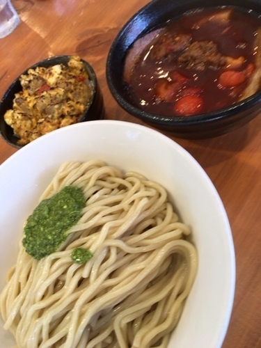 「牛トマトつけ麺」@らーめん 五ノ神精肉店 煮干し編の写真