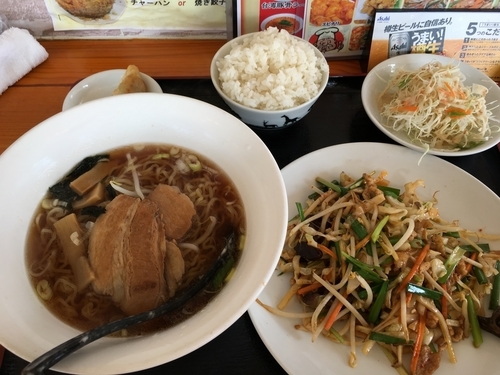 「ランチセット（ラーメン＋野菜炒め定食）＠750円」@台湾料理 福福 山梨韮崎店の写真