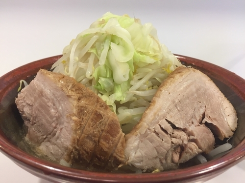 「ミニラーメン＋豚一枚（ﾔｻｲ）」@ハイパーファットンの写真