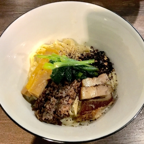 「まぜ soba 紫電 塩ダレ (900円)」@らぁ麺BAR 錦 iwamotoの写真