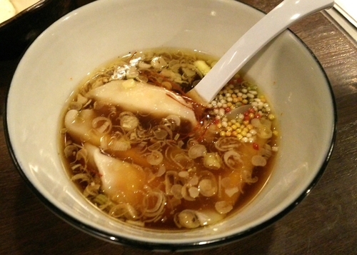 「媛っこ地鶏スープ餃子（醤油）　650円」@らぁ麺BAR 錦 iwamotoの写真