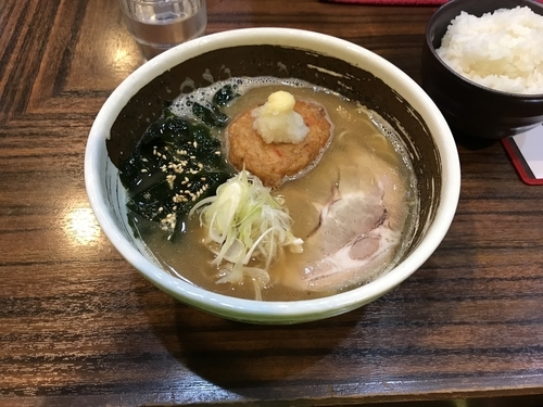 「さんまラーメン880円+ごはん150円」@らあめん ひばりやの写真