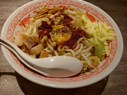 「まぜそば(並盛・250g)780円→700円」@麺処 湊生の写真