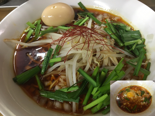 「【限定】台湾らーめん750円、半ライス100円、生卵50円」@へべれ家の写真