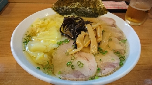 「柔らか煮豚麺+海老ワンタン」@MEN-YA DAISUKEの写真