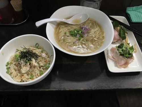 「鯛出汁のかけそば定食」@らぁめん こはくの写真