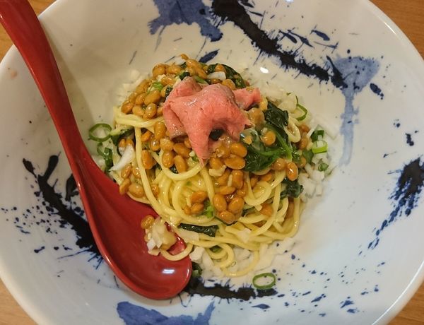 「【限定】ムサコパスタ「納豆とホウレン草、トリュフの香り」」@ラーメン カワタカの写真