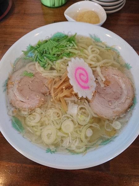 「塩ラーメン 648円 ニンニク(ラーパス)」@ラーメン雅の写真