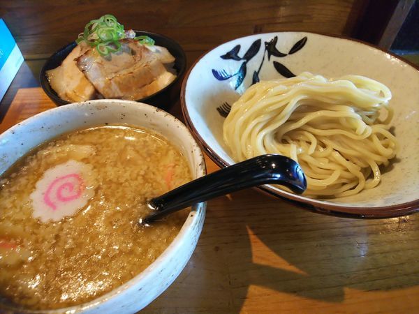 「背脂つけソバ＋肉めし(小）」@old school 中華そば Miya Dera Soulの写真