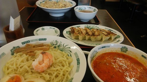 「エビとんこつつけ麺 590円」@日高屋 市川南口店の写真