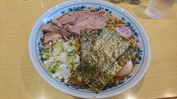 「中華そば+太麺+大盛」@くり山の写真