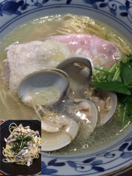 「鶏と蛤の中華そば＋カニの和え玉」@㐂九八 ～garage～の写真