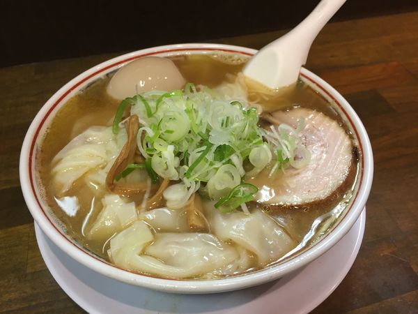 「味玉煮干しそば（細麺）＋雲呑W」@丸中華そばの写真