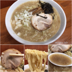 背脂煮干ラーメン 醤油（麺大盛）¥750+¥150