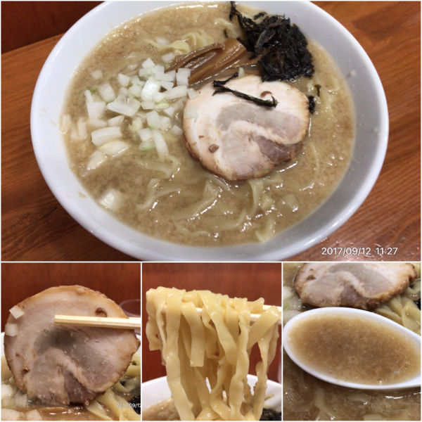 「背脂煮干ラーメン 醤油（麺大盛）¥750+¥150」@麺鯉の写真