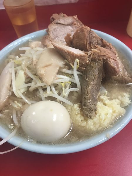 「78小ブタW 玉子ニンニクアブラカラメ¥1.000」@ラーメン二郎 新宿歌舞伎町店の写真
