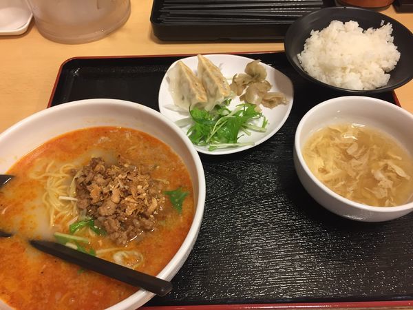 「天使担々麺・塩+Ａセット（680+250円）+外税74円」@天使担々麺の写真