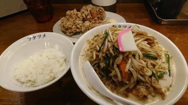 「濃厚タンメン唐揚げセット」@極濃湯麺 フタツメ 八千代店の写真