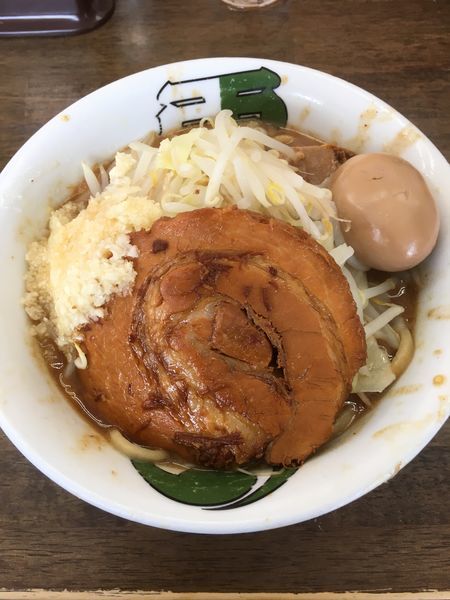 「雷そば (並) 濃厚 + 半熟味玉」@雷 北松戸本店の写真