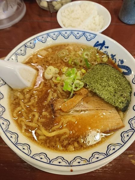 「ばんから 700円 太麺 脂少な目 ライス(無料)」@東京豚骨拉麺 ばんから 熊谷店の写真