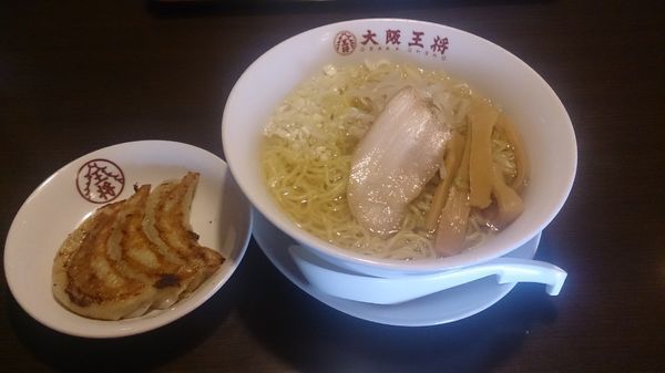「うま塩らーめん600円+他」@大阪王将 水戸河和田店の写真