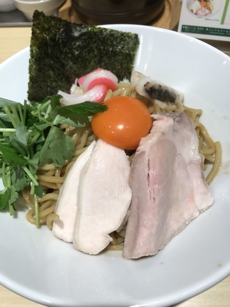 「濃厚卵のまぜSOBA、大」@むぎとオリーブ 日本橋店の写真