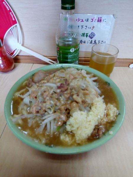 「ミニ   豚ﾏｼﾆﾝﾆｸﾏｼﾏｼ」@ラーメン二郎 京成大久保店の写真