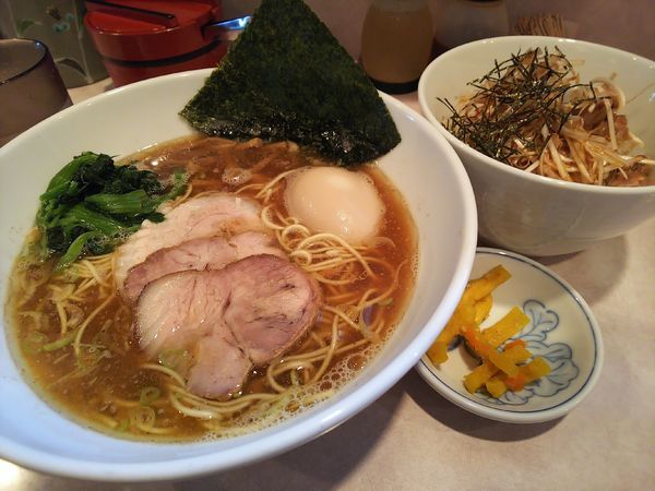 「あごだし(並)らーめん＋(ポイント使用)ネギチャーごはん」@らーめん将貴の写真