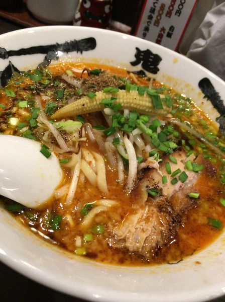 「カラシビ味噌らー麺 麺半分痺れマシ辛さ普通 ８００円」@カラシビ味噌らー麺 鬼金棒の写真