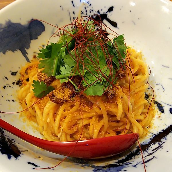 「【名物！ムサコ式パスタ】ボッタルガfeat.パクチー」@ラーメン カワタカの写真