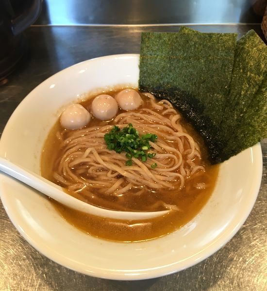 「ホヤ帆立煮干そば かけstyle￥1000 w/ 鶉¥50」@さんじの写真