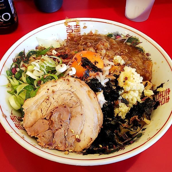 「汁なし（つけ麺味・エビマヨ以外・山椒）」@ラーメン英二の写真