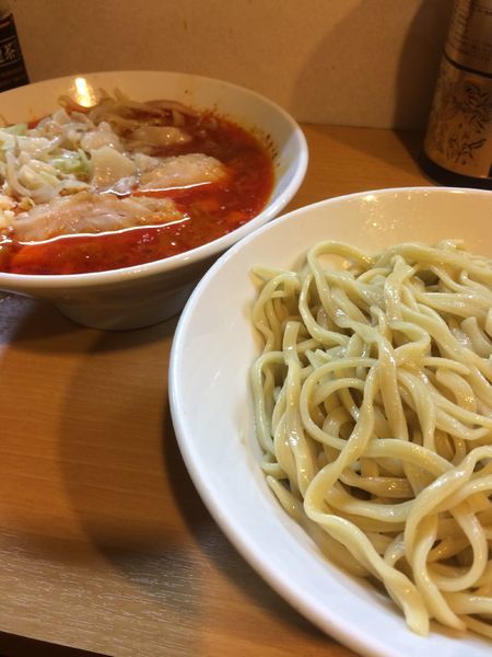 「辛麺小+つけ麺」@豚星。の写真
