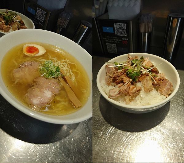 「塩らあめんチャーシュー丼セット(￥1000)」@自家製麺 らあめん吟の写真