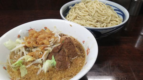 「小ラーメン¥700＋つけ麺（ニンニク，アブラ）￥150」@ラーメン二郎 めじろ台店の写真