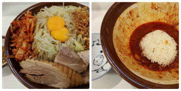 「赤汁なしそば（大）＋麺まし（150g）」@ハイパーファットンの写真