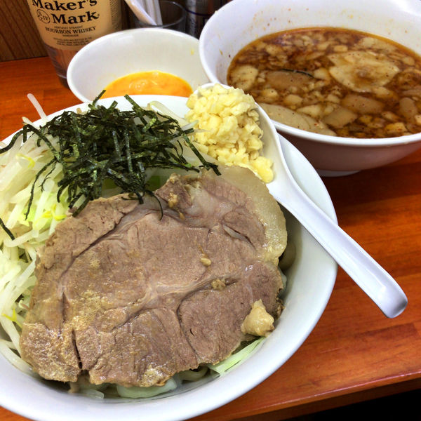 「小ラーメン 850円 つけ麺 100円 生卵 50円」@ラーメン長嶋の写真