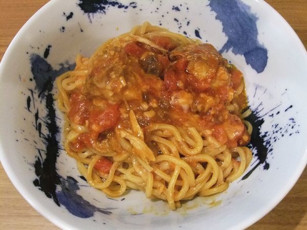 「名物！ムサコ式パスタ（890円）」@ラーメン カワタカの写真