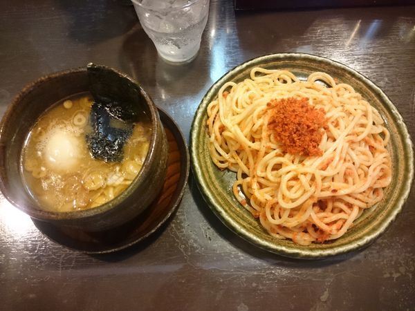 「エビ辛つけそば小＋味玉」@麺匠 とうぎょうの写真