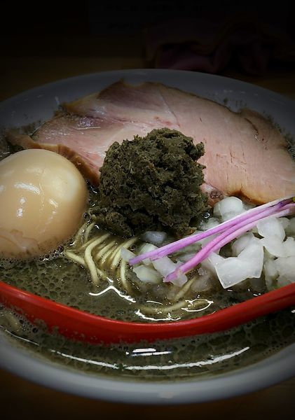 「ヤバニボ+味たま+煮干し愛&和え玉」@めんや天夢の写真