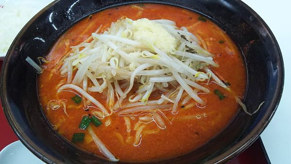 「大辛味噌＋大盛り＋ニンニク多め」@くるまやラーメン 鹿浜店の写真