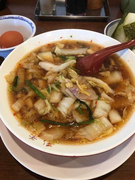 「サイカラーメン小 生卵トッピング」@彩華ラーメン 本店の写真
